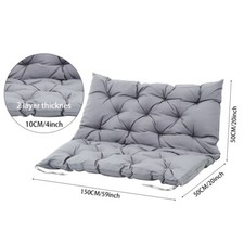 2/3 Seater Garden Swing Chair Bench Cushion Mat Seat Backrest Pad Replacement UK