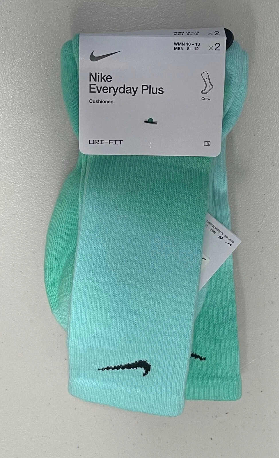 NIKE EVERYDAY PLUS CUSHIONED CREW WOMEN 10-13 MEN 8-12 SEAFOAM