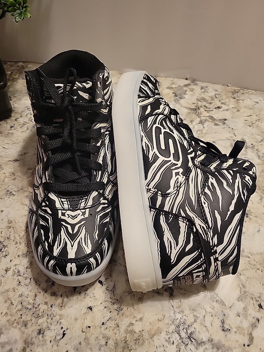 Skechers Energy Lights Boys High Top Sneakers Youth Size Black