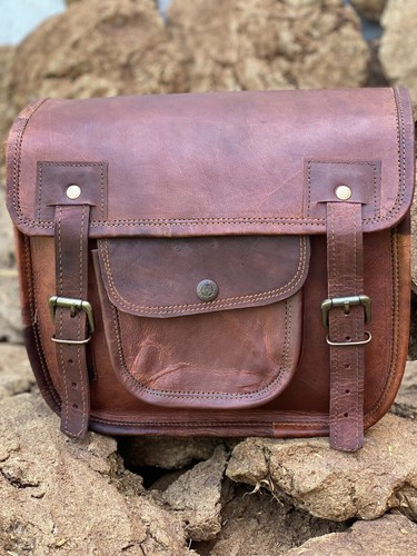Sac de selle en cuir à outils Showman huile foncée avec