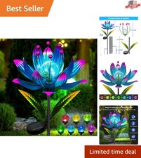 Colorful 38-Inch Solar Wind Spinner Outdoor Yard Art for Enchanting Decor