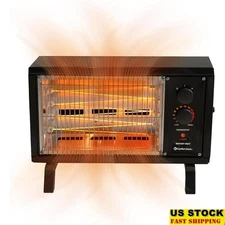 Portable Indoor Radiant Space Heater Adjustable Thermostat Overheat Protection