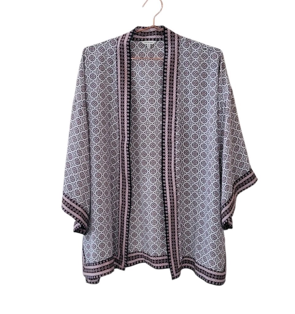 Pre-Owned MAX STUDIO 1X Patterned Open Front 3/4 … - image 1