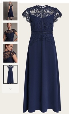 Monsoon Blue Monica Lace Midi Dress in UK Size 8 BNWT RRP 135 | eBay UK