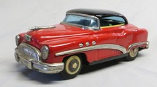 Rare Vintage Japan Sankei Tinplate Litho 1953 Buick Special Fat Car Friction EXC
