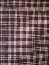 Red HOMESPUN Cotton Fabric Plaid BY THE YARD