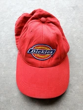 Dickies Red Cotton  Slouch Dad Adjustable Hat Cap  22125