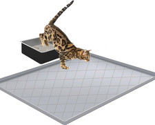 Cat Mat for Litter Box, Large 35" X 22" Cat Litter Mat, Indoor Waterproof Silico