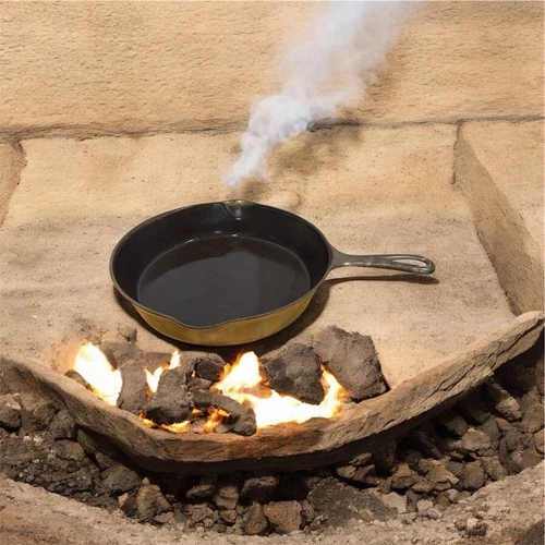 Nickel Plated Wagner Ware 8 Cast Iron Skillet Pan Seasoned Flat Great Shape