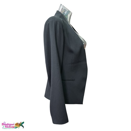 Blazer Theory Delavan negro frente abierto atemporal sedoso tacto suave mujer talla 8 - Imagen 4 de 10