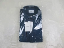 NEW Eton Dress Shirt Mens 43 17 XL Blue Cotton Slim Four Way Stretch Business