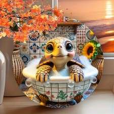 Tin Metal Signs Home D cor Turtle Bathtub Art Rustic Wall For B Bs Hotels 8x8