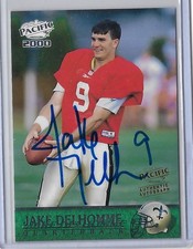 2000 Pacific Auto Jake Delhomme #229 Rookie Auto RC New Orleans Saints (On card). rookie card picture