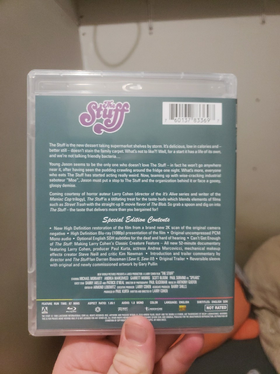 The Stuff  Blu ray Special Edition 1985 Moriarty Arrow Video Region A us USA