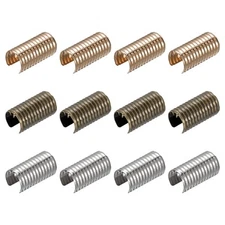 60Pcs Leather Rope Clip Cylindrical Crimping Cord Crimps 3 Colors