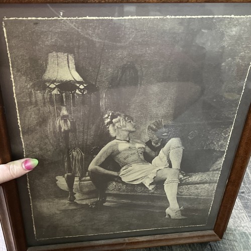 Vintage Framed R Kendrickson Bathroom Wall Art Boho Country Nude Boudoir RARE - Picture 4 of 13