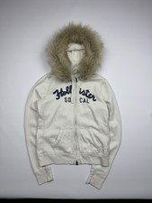 Hollister Faux Fur Hood Y2k Full Zip Hoodie Woman  s M