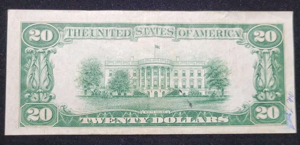 1928-B $20 FRN Gold Demand Note Choice VF B-A Blk. Green Seal Banknote Currency - Image 2 of 2