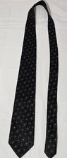 DKNY 100 Silk Tie Woven Black Geometric