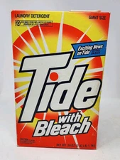Vintage TIDE W/ Bleach Laundry Detergent 1990s Prop RARE New Old Stock Retro 