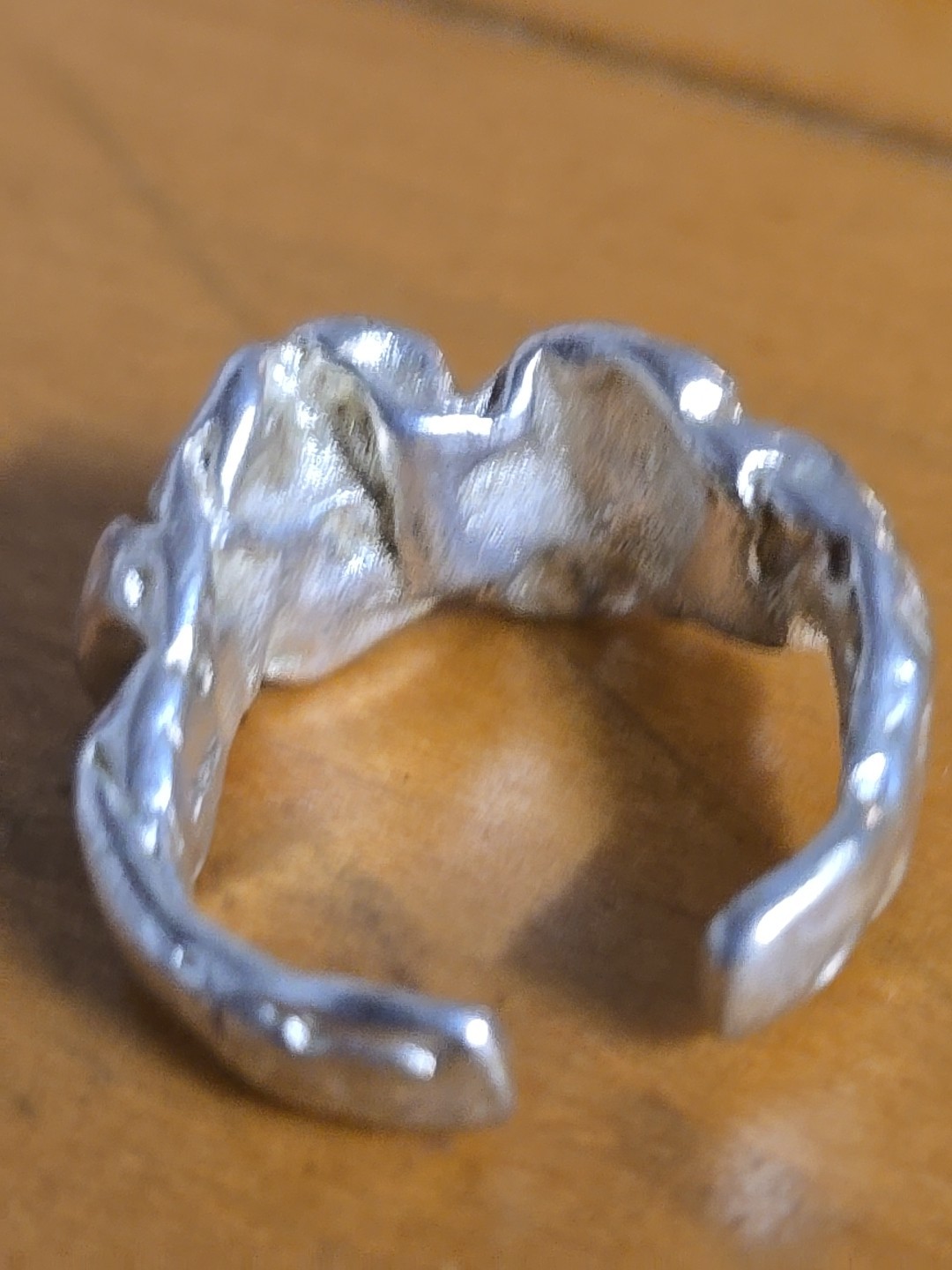 Sterling Silver Melted Design Ring Adjustable In … - image 6