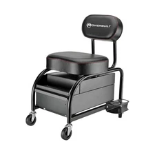 Powerbuilt Professional Car Detailers Mechanics Roller Seat, Heavy Duty Garag...