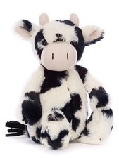 NWT Jellycat Original Bashful Calf 12 Black White Cow Plush Soft Cute