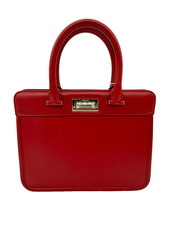 Max Mara Red Leather Top Handle Tote Bag Wome...