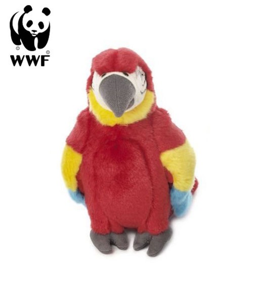 Wwf PlüSchtier Hellroter Ara Papagei 18Cm Lebensecht Kuscheltier Stofftier-image