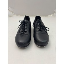 Capezio Cadence CG19 Black Leather Tap Shoes Tele Tone Taps Womens 8.5 M