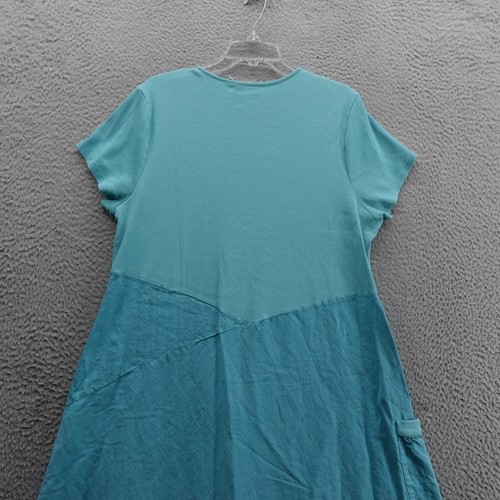 Soft Surroundings Dress Womens 1X Short Sleeve Linen Blend Pocket Flowy Casual - Picture 4 of 12