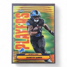 2025 Topps Chrome Football Jahmyr Gibbs Power Players Gold Refractor /50 Lions