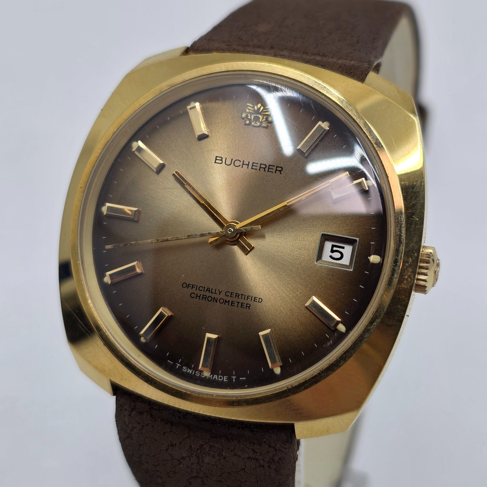 Vintage Bucherer Automatic Chronometer Date Sunbu… - image 1