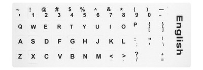 [2PCS Pack] HRH English Keyboard Stickers,PC Keyboard Stickers White Backgrou...