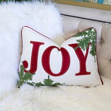 Kumasinova 14" Rectangle Embroidered Christmas Bed PillowsVelvet Couch