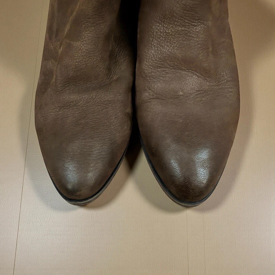 Frye Sacha Moto Shootie Leather Ankle Boots Brown Zip Heel Women’s 6 - Image 4 of 4