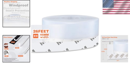 Silicone Seal Strip Weather Stripping Door Window Shower Gap Seal Tape 26 Feet - Picture 2 of 9