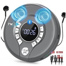 Portable CD Player with Bluetooth, FM Transmitter for Car Home Use  Grey