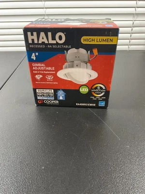 HALO RA 4" LED LED Module Recessed Light Gimbal Trim 2700-5000K 800 Lumens White