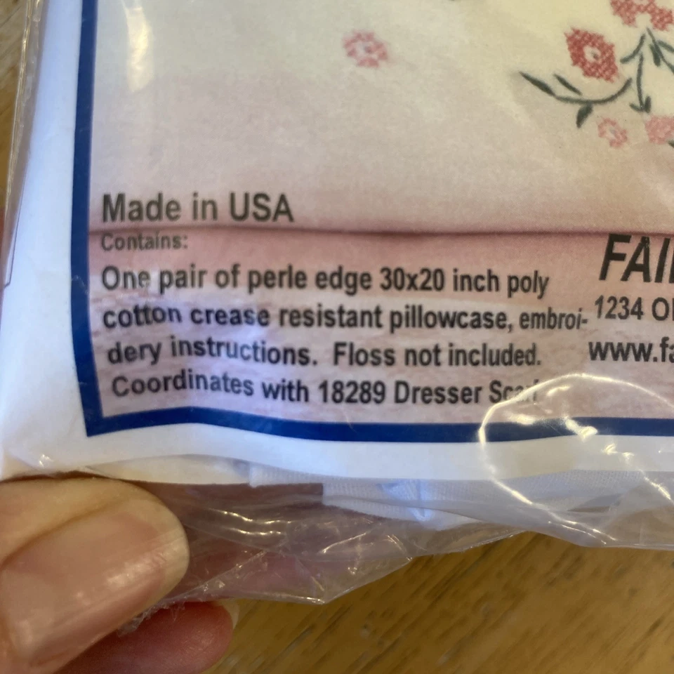 Fundas de almohada Fairway Needlecraft Company pequeñas delicias borde perla #82689-NUEVAS Foto 3 de 4