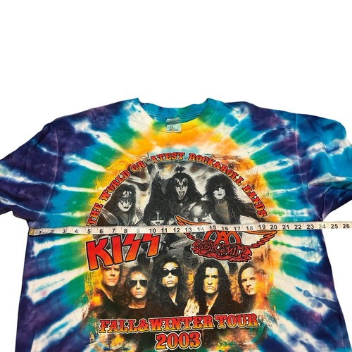 Delta Kiss Aerosmith 2003 Tour Shirt Tie Dye XL Classic Rock Concert Vintage - Picture 10 of 12