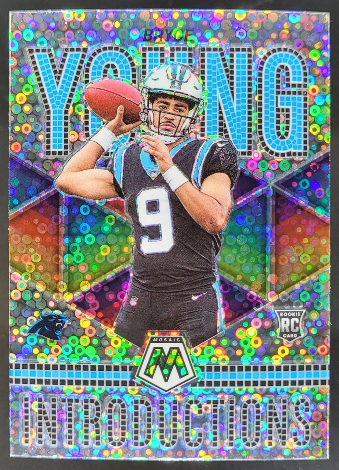 2023 Panini Mosaic Bryce Young Introductions No Huddle Silver RC Panthers BF