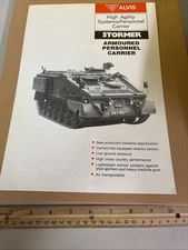 Vintage Alvis Stormer Armoured Personnel Carrier Armored Vehicle Tank Brochure