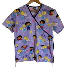 Dora The Explorer Nick Jr Women’s Scrub Top Size Small You Look Fabulous