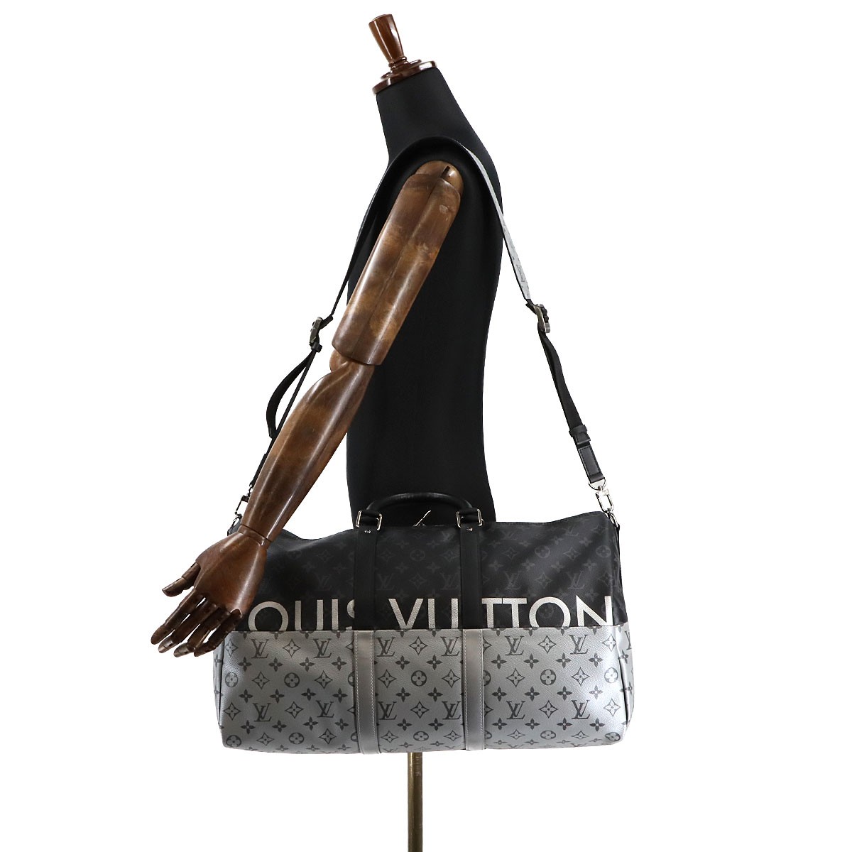 LOUIS VUITTON Monogram eclipse split Keepall Band… - image 10