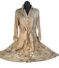 vtg Tori Richards Honolulu beaded embroidered floral applique fit flair dress 6