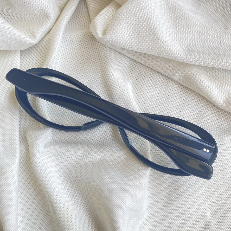 Lentes MCM Vintage Años 60 Mod Anchas Ovaladas Negras Grandes Transparentes - Hechas en JAPÓN - UNISEX Foto 4 de 4