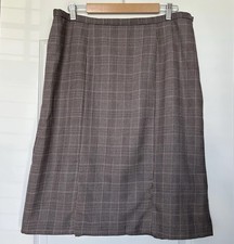 Vtg Pendleton Virgin Wool Midi Skirt Size 16 Glen Plaid Lined USA Dark Academia