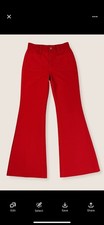 Vintage Wrangler Ladies Red Bell Bottom Slacks 60s/70s High Waist Wide Leg- Rare
