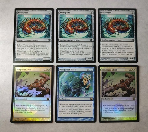 Magic The Gathering Scars of Mirrodin Set 6 Karten Tempered Steel Foil 2010